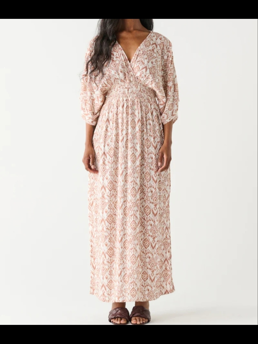 Dex Blush and Cream Printed Maxi Dress
